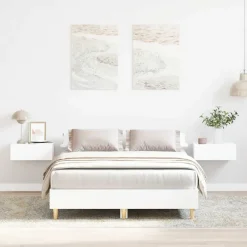 Lits & Accessoires-vidaXL Cadre de lit sans matelas 120x200 cm bois ingénierie Blanc