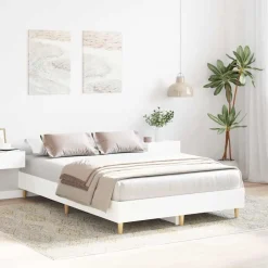 Lits & Accessoires-vidaXL Cadre de lit sans matelas 120x200 cm bois ingénierie Blanc