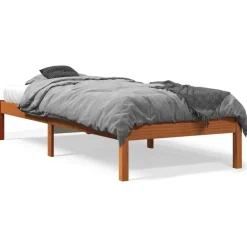 Lits & Accessoires-vidaXL Cadre de lit sans matelas cire marron 75x190 cm bois pin massif Marron cire