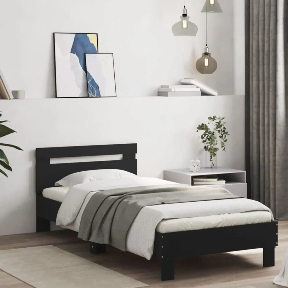 vidaXL Cadre de lit sans matelas avec lumières LED 90x200 cm