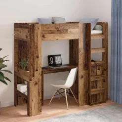 vidaXL Cadre de lit superposé avec bureau 75 x 190 cm