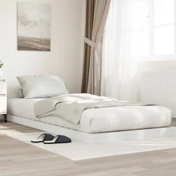 Lits & Accessoires-vidaXL Cadre de lit surélevé 75 x 190 cm Bois d'ingénierie Blanc