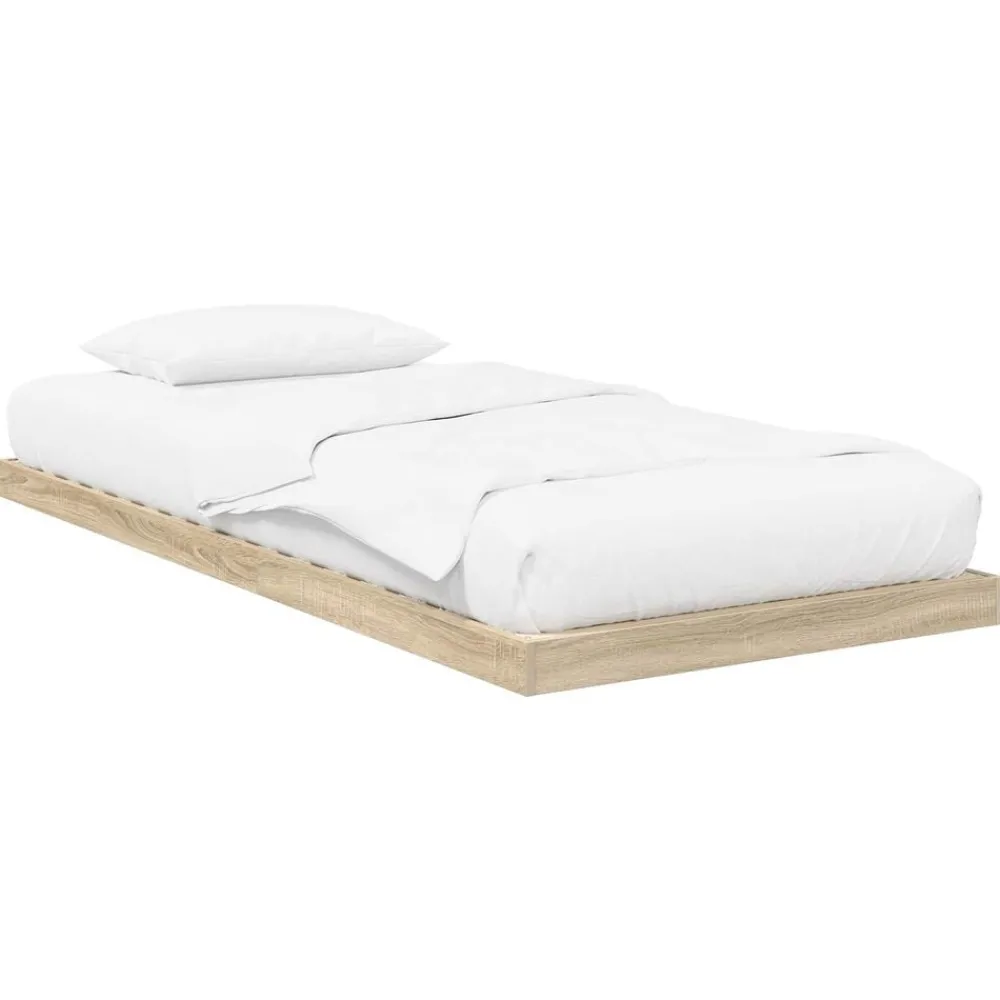 Lits & Accessoires-vidaXL Cadre de lit surélevé Sonoma 75 x 190 cm Bois d'ingénierie Chêne sonoma