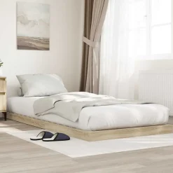 Lits & Accessoires-vidaXL Cadre de lit surélevé Sonoma 75 x 190 cm Bois d'ingénierie Ch&ecirc;ne sonoma