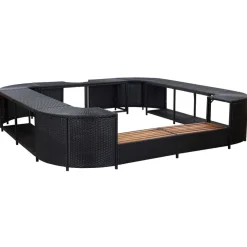 vidaXL Cadre de spa carré 268x268x55 cm Résine tressée