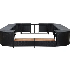 vidaXL Cadre de spa carré 268x268x55 cm Résine tressée