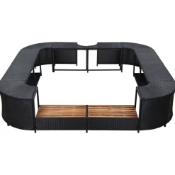 vidaXL Cadre de spa carré 268x268x55 cm Résine tressée