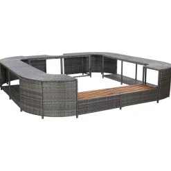 vidaXL Cadre de spa carré 268x268x55 cm résine tressée