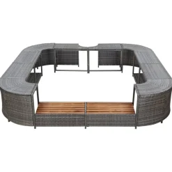 vidaXL Cadre de spa carré 268x268x55 cm résine tressée