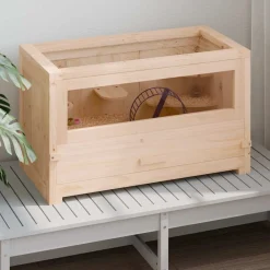 vidaXL Cage à hamster 60x30x35 cm bois massif de sapin
