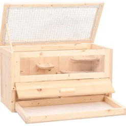 vidaXL Cage à hamster 60x30x35 cm bois massif de sapin