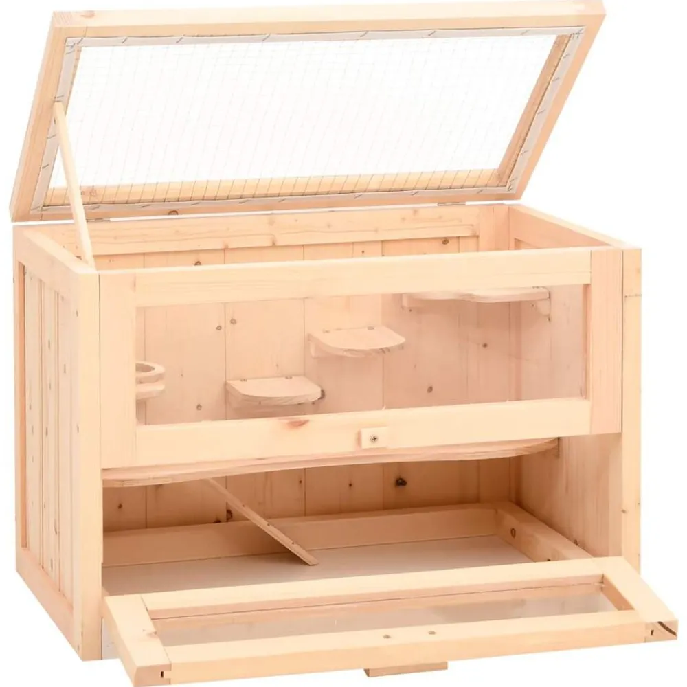 Articles Pour Animaux De Compagnie-vidaXL Cage à hamster 60x35,5x42 cm bois massif de sapin
