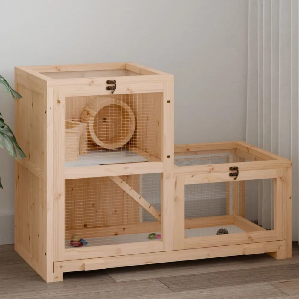 Articles Pour Animaux De Compagnie-vidaXL Cage à hamster 81x40x60 cm bois massif de sapin
