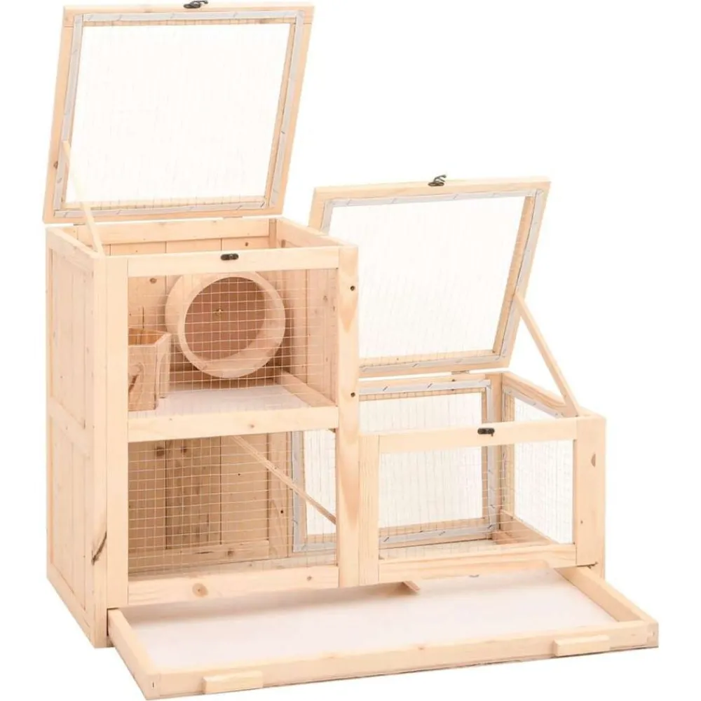 Articles Pour Animaux De Compagnie-vidaXL Cage à hamster 81x40x60 cm bois massif de sapin