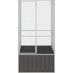 Articles Pour Animaux De Compagnie-vidaXL Cage à oiseaux 111x107x211,5 cm Acier galvanisé Anthracite