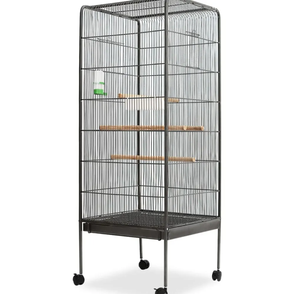 vidaXL Cage à oiseaux Noir 54 x 54 x 146 cm Acier