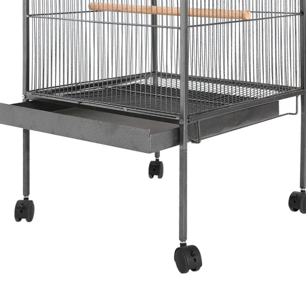 vidaXL Cage à oiseaux Noir 54 x 54 x 146 cm Acier