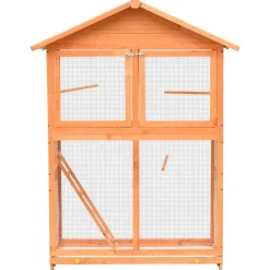 vidaXL Cage à oiseaux Pin massif et bois de sapin 125,5x59,5x164 cm