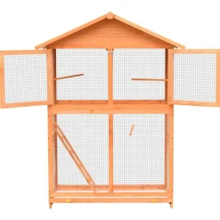vidaXL Cage à oiseaux Pin massif et bois de sapin 125,5x59,5x164 cm