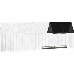 vidaXL Cage à poules 2 pcs Argenté 600 x 100 x 210 cm Acier galvanisé