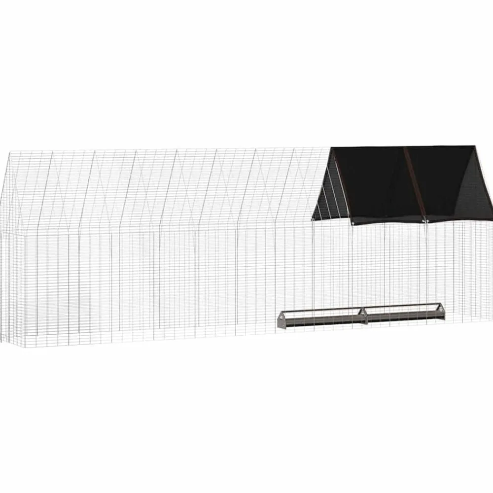 vidaXL Cage à poules 2 pcs Argenté 600 x 100 x 210 cm Acier galvanisé
