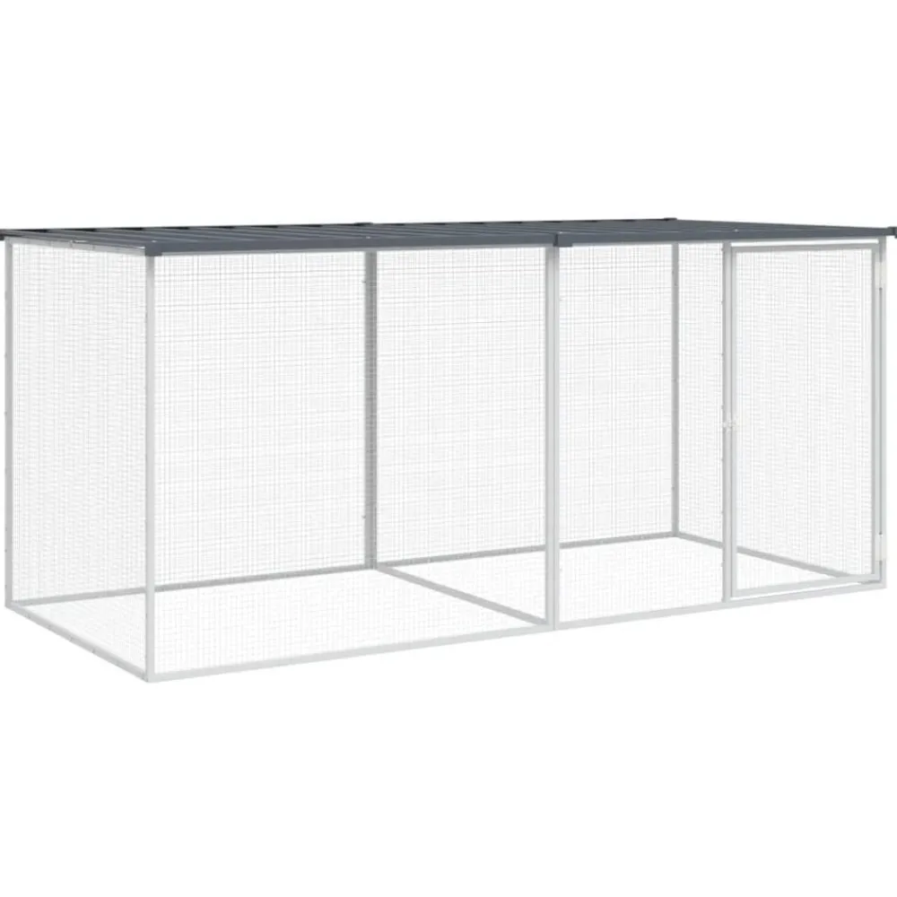 vidaXL Cage à poulets avec toit 203 x 98 x 90 cm Acier galvanisé