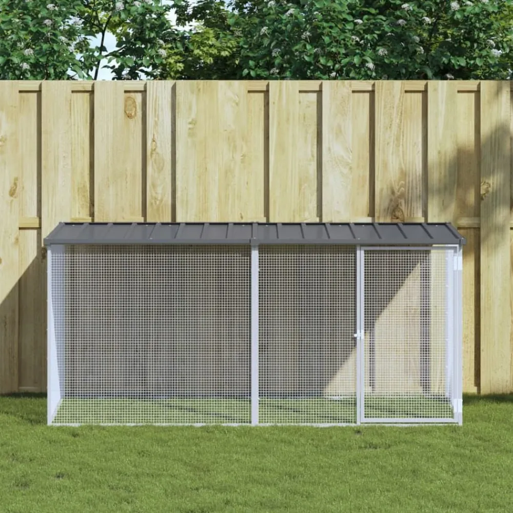 vidaXL Cage à poulets avec toit 203 x 98 x 90 cm Acier galvanisé