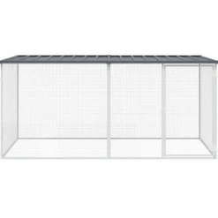 vidaXL Cage à poulets avec toit 203 x 98 x 90 cm Acier galvanisé