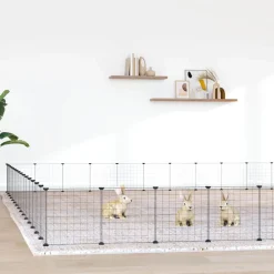 Articles Pour Animaux De Compagnie-vidaXL Cage animaux de compagnie à 60 panneaux et porte Noir 35x35 cm