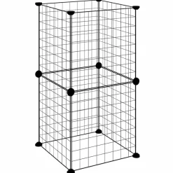 vidaXL Cage animaux de compagnie à 8 panneaux Noir 35x35 cm Acier