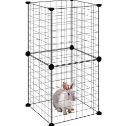 vidaXL Cage animaux de compagnie à 8 panneaux Noir 35x35 cm Acier