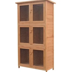 vidaXL Cage pour animaux 6 compartiments Bois
