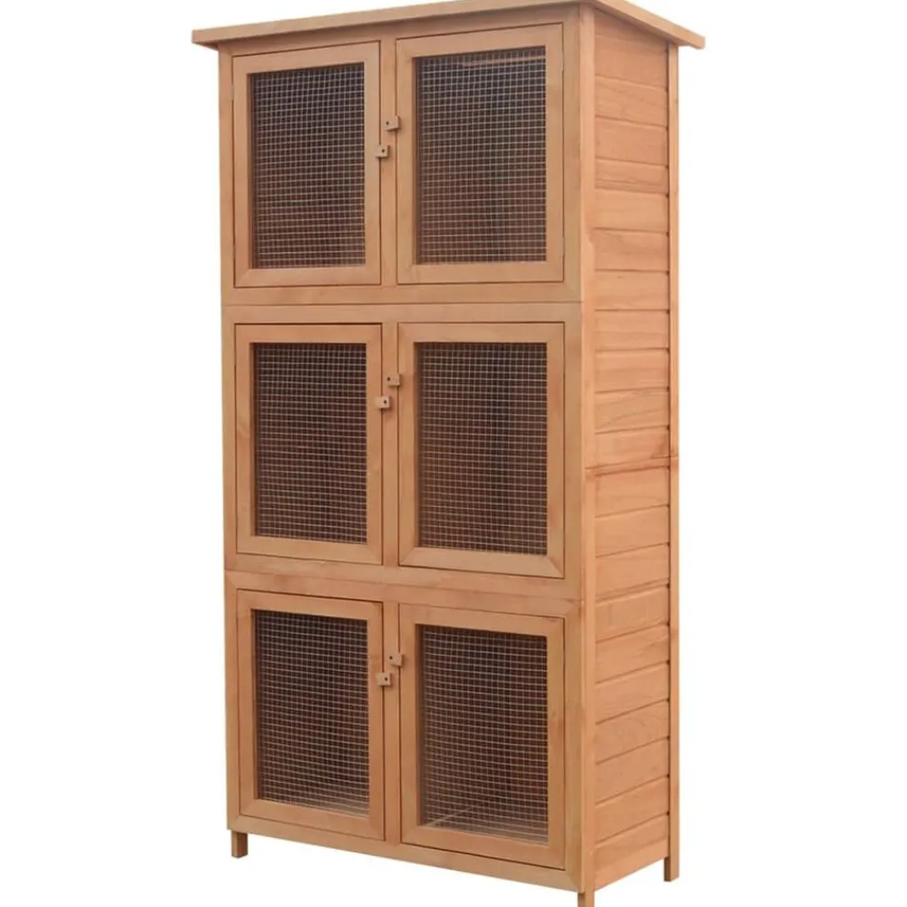 vidaXL Cage pour animaux 6 compartiments Bois