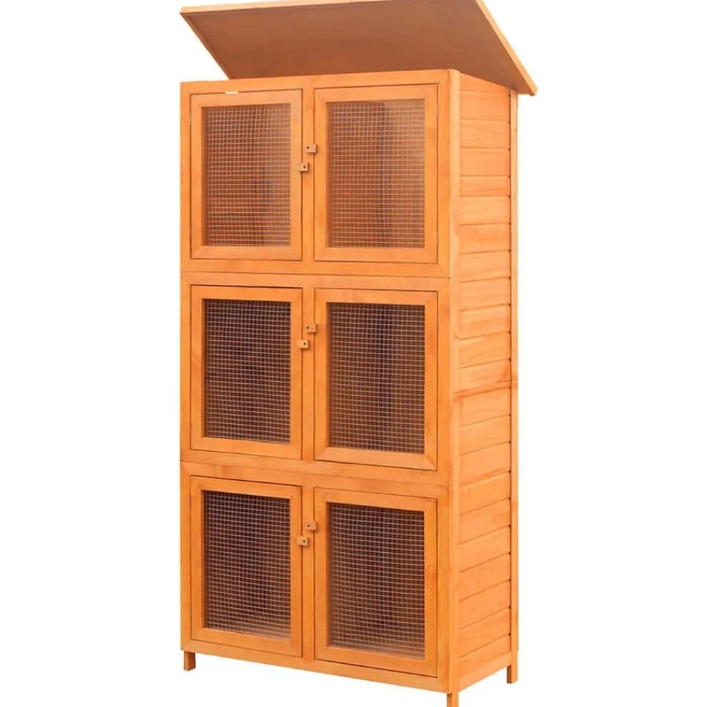 vidaXL Cage pour animaux 6 compartiments Bois