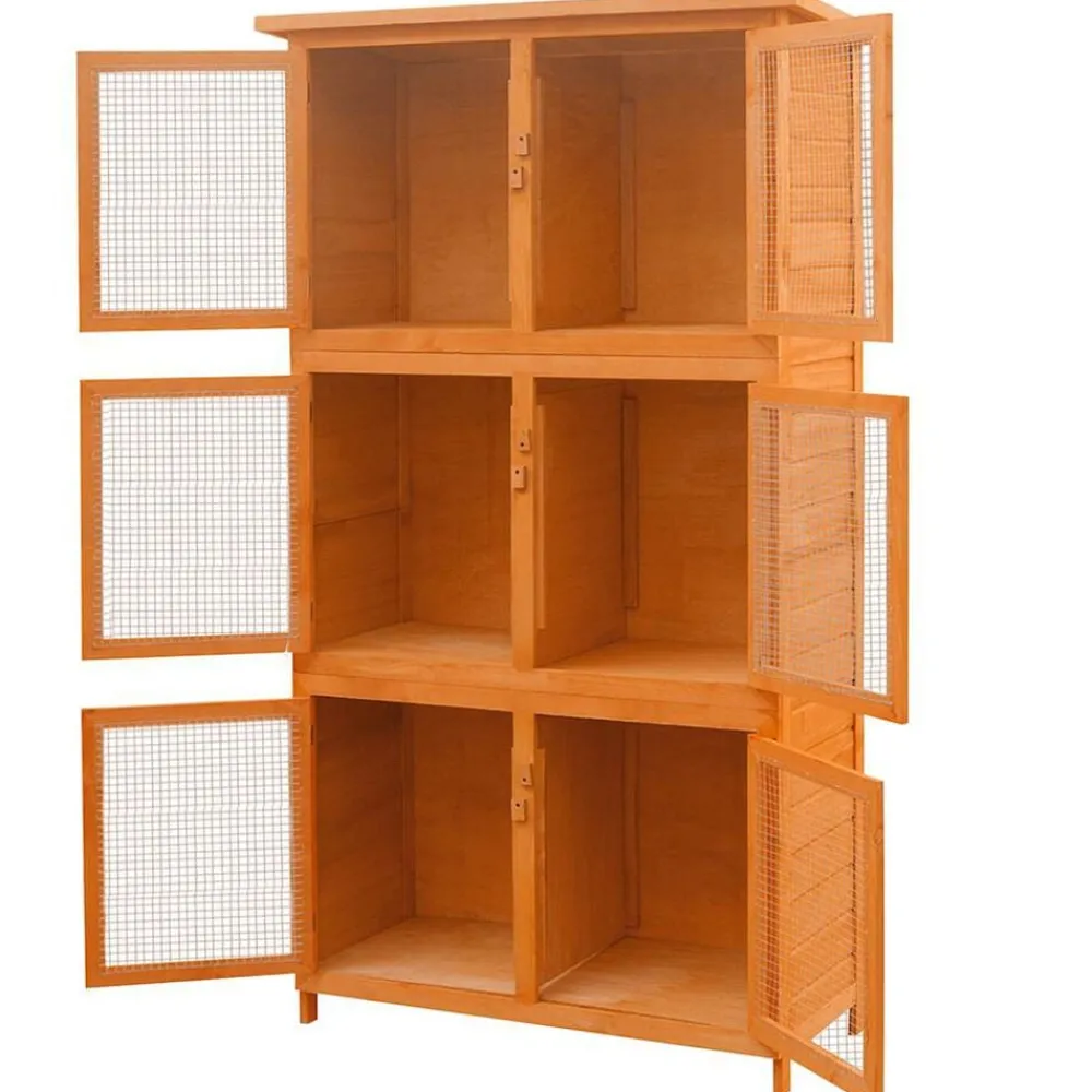 vidaXL Cage pour animaux 6 compartiments Bois