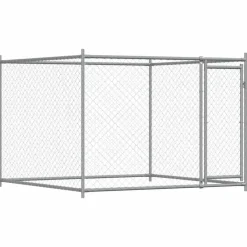 vidaXL Cage pour chien avec porte gris 2x2x1,5 m acier galvanisé