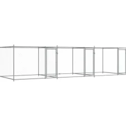 vidaXL Cage pour chien avec portes gris 6x2x1,5 m acier galvanisé