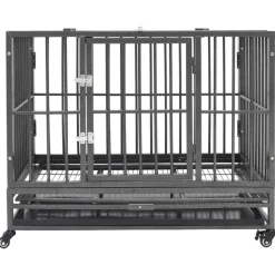 vidaXL Cage pour chiens avec roues Acier 92x62x76 cm