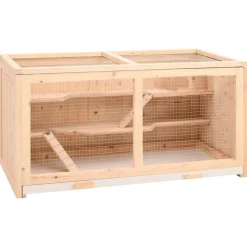 Articles Pour Animaux De Compagnie-vidaXL Cage pour hamster 104 x 52 x 54 cm Bois massif Sapin
