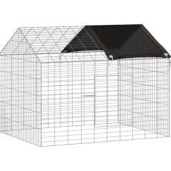 vidaXL Cage pour lapins Argent 400 x 78 x 78 cm Acier galvanisé