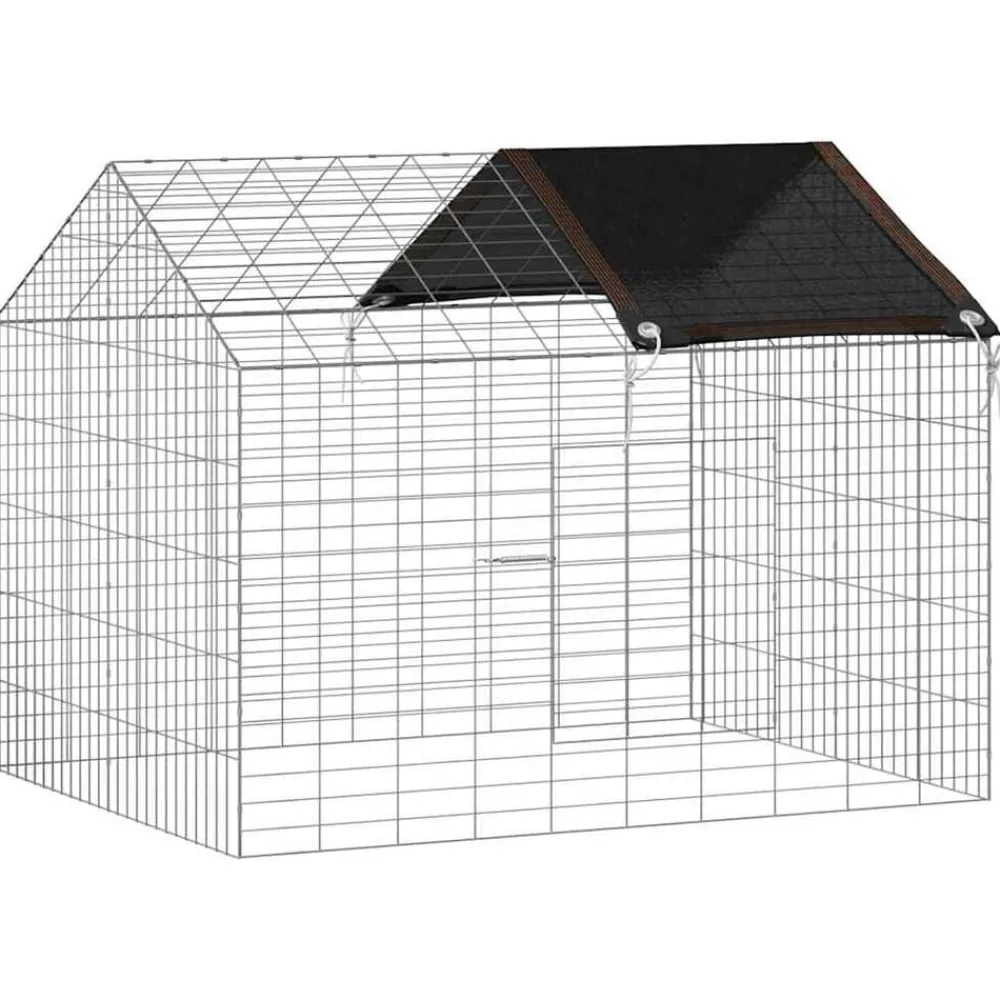 vidaXL Cage pour lapins Argent 400 x 78 x 78 cm Acier galvanisé