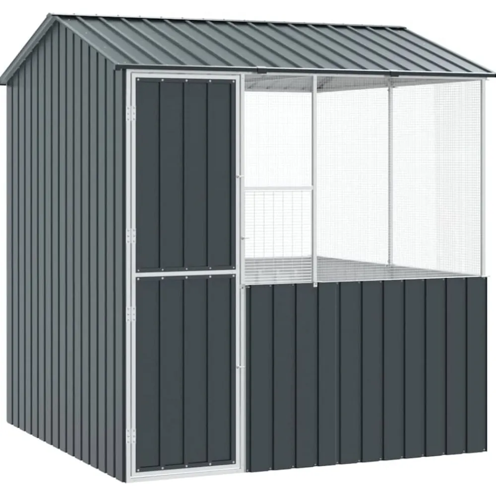 vidaXL Cage pour oiseaux Anthracite 215 x 209 x 230 cm Acier galvanisé