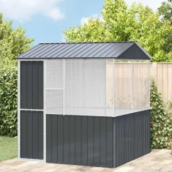 vidaXL Cage pour oiseaux Anthracite 215 x 209 x 230 cm Acier galvanisé