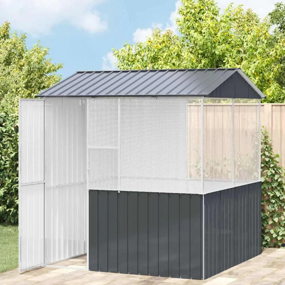 vidaXL Cage pour oiseaux Anthracite 215 x 209 x 230 cm Acier galvanisé
