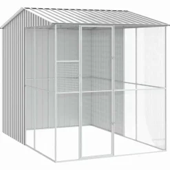 Articles Pour Animaux De Compagnie-vidaXL Cage pour oiseaux 215 x 310 x 247 cm Acier galvanisé Gris