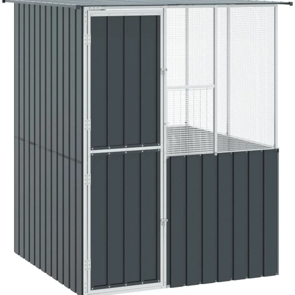 vidaXL Cage pour oiseaux Anthracite 165 x 165 x 200 cm Acier galvanisé