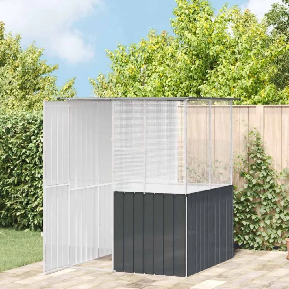 vidaXL Cage pour oiseaux Anthracite 165 x 165 x 200 cm Acier galvanisé