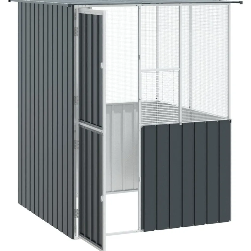 vidaXL Cage pour oiseaux Anthracite 165 x 165 x 200 cm Acier galvanisé