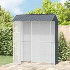 Articles Pour Animaux De Compagnie-vidaXL Cage pour oiseaux 215 x 110 x 247 cm Acier galvanisé Anthracite