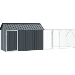Articles Pour Animaux De Compagnie-vidaXL Cage pour oiseaux avec stockage Anthracite 416,5 x 103 x 142 cm